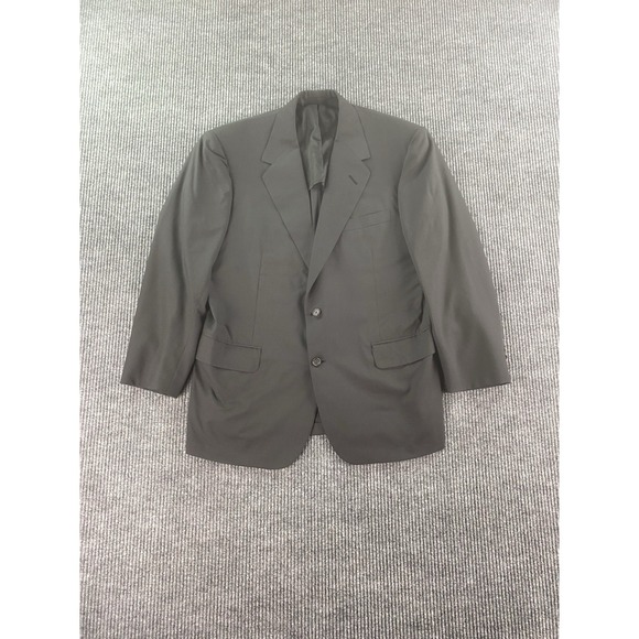 Oxxford Clothes Suit Jacket 46 R Gray Wool Herringbone Luxury Designer 90s Saks